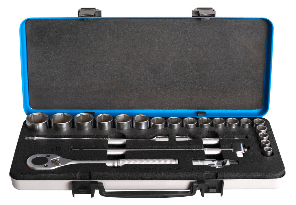 Steckschlüssel-Sortiment 1/2 Zoll in Metallkassette