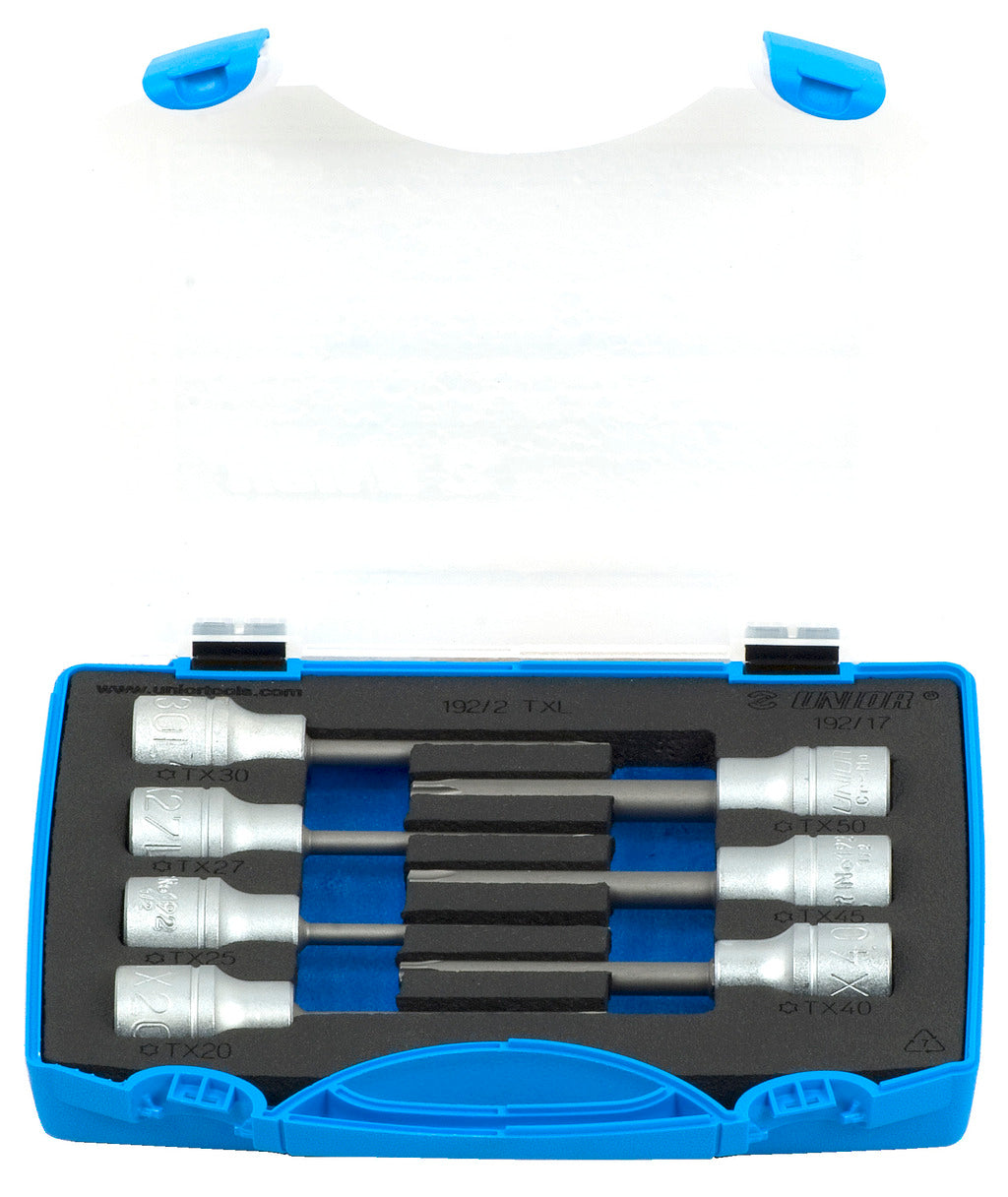 Steckschlüssel-Sortiment 1/2 Zoll, TX-Lang, in Kunststoffkassette