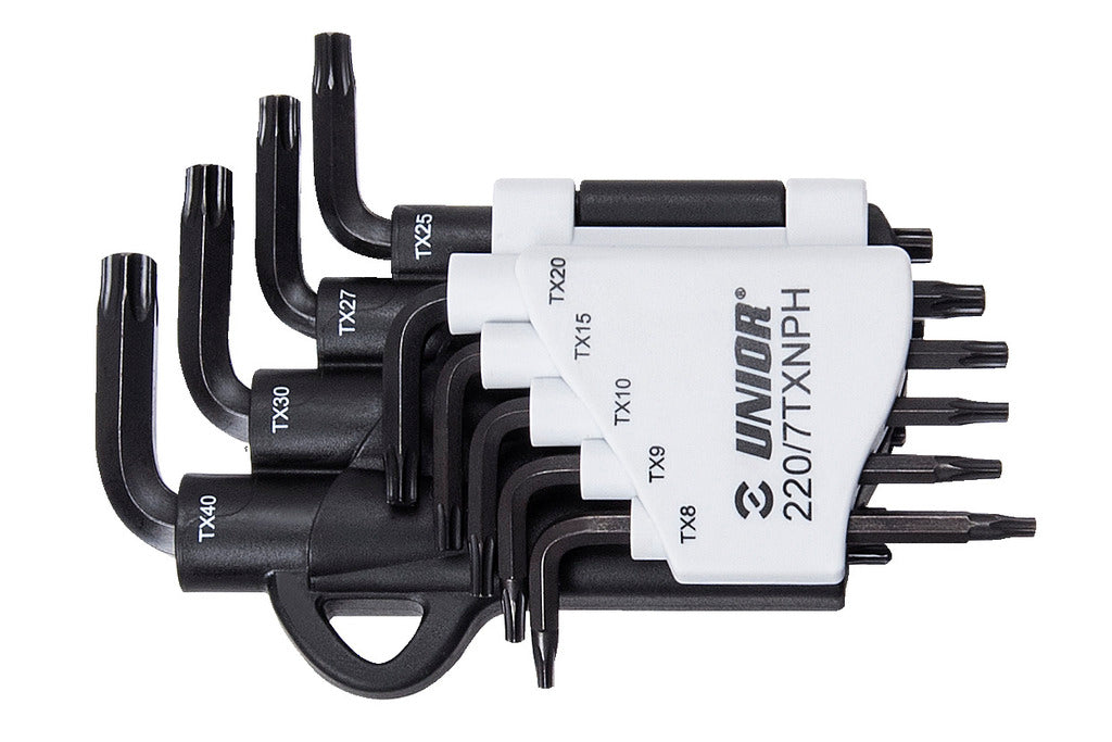 Stiftschlüsselset mit TX-Profil im Kunststoffclip