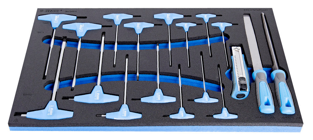 SOS Modul - Stiftschlüssel-Set mit Kugelkopf/Sechskant/TX Profil, Feilen und Cutter